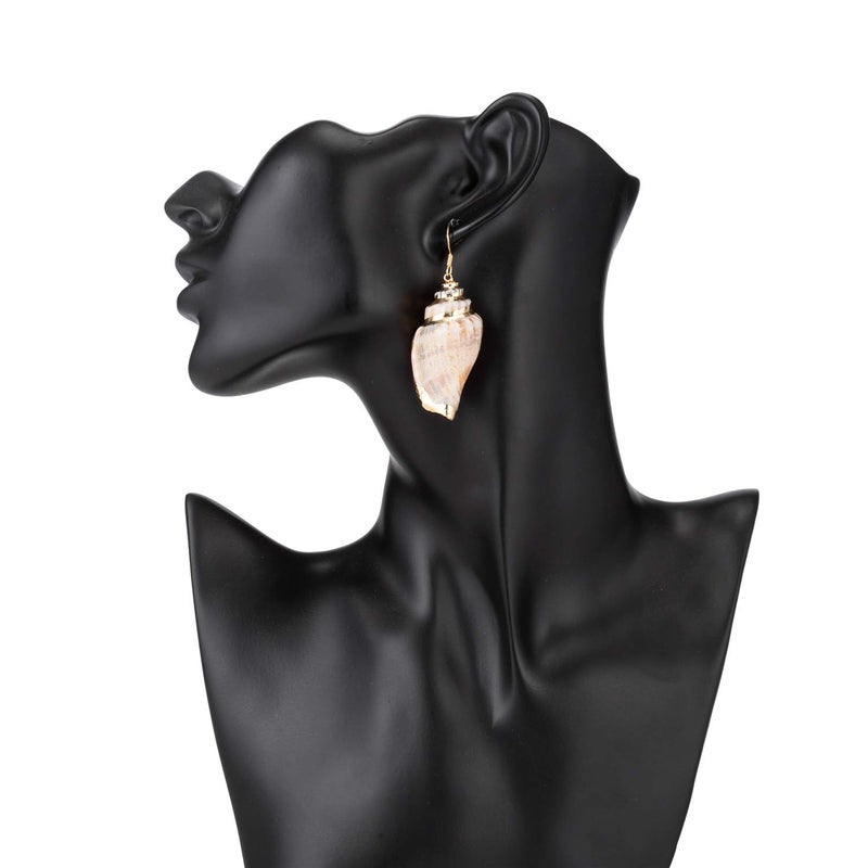 lureme Beach Jewelry Casual Seashell Conch Drop Dangle Earrings for Women(er006199-2) Color B - Image 2